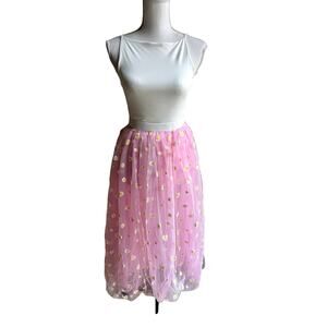 Womens Midi Tulle Daisy Embroidered Floral fairy skirt size M/L